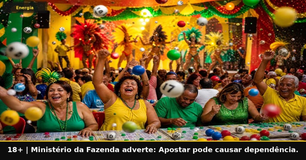 Imagem temática da Energia Bet. 18+. Ministério da Fazenda adverte: Apostar pode causar dependência.