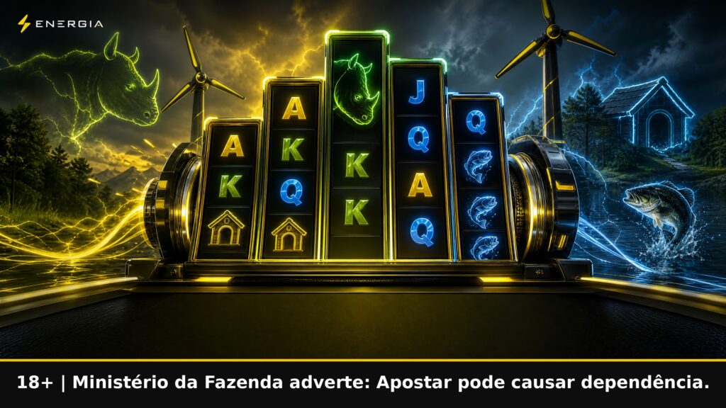 Imagem temática da Energia Bet. 18+. Ministério da Fazenda adverte: Apostar pode causar dependência.