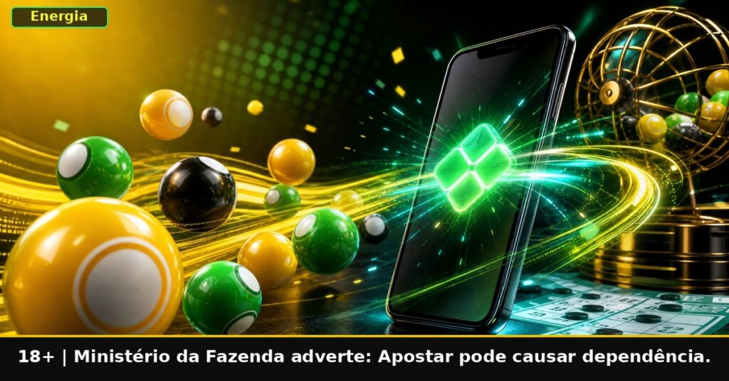 Imagem temática da Energia Bet. 18+. Ministério da Fazenda adverte: Apostar pode causar dependência.