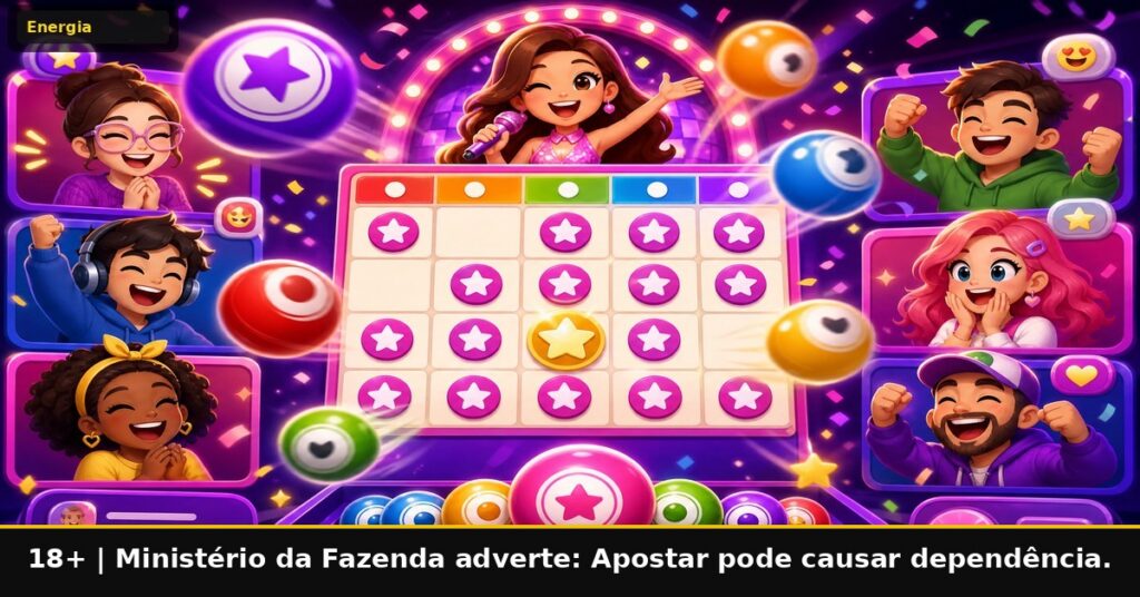Imagem temática da Energia Bet. 18+. Ministério da Fazenda adverte: Apostar pode causar dependência.