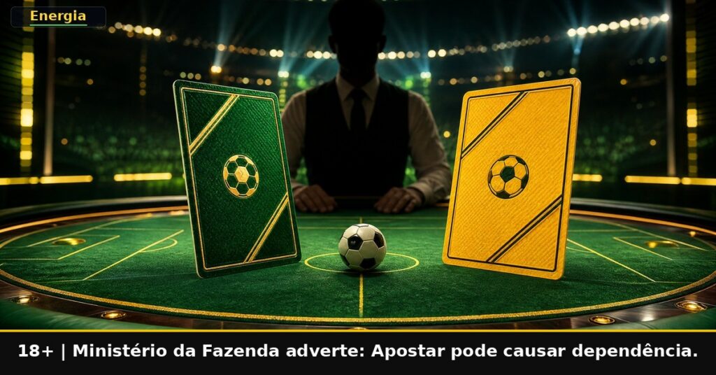 Imagem temática da Energia Bet. 18+. Ministério da Fazenda adverte: Apostar pode causar dependência.