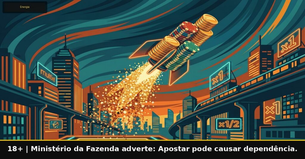Imagem temática da Energia Bet. 18+. Ministério da Fazenda adverte: Apostar pode causar dependência.