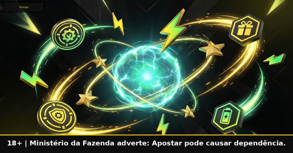 Imagem temática da Energia Bet. 18+. Ministério da Fazenda adverte: Apostar pode causar dependência.