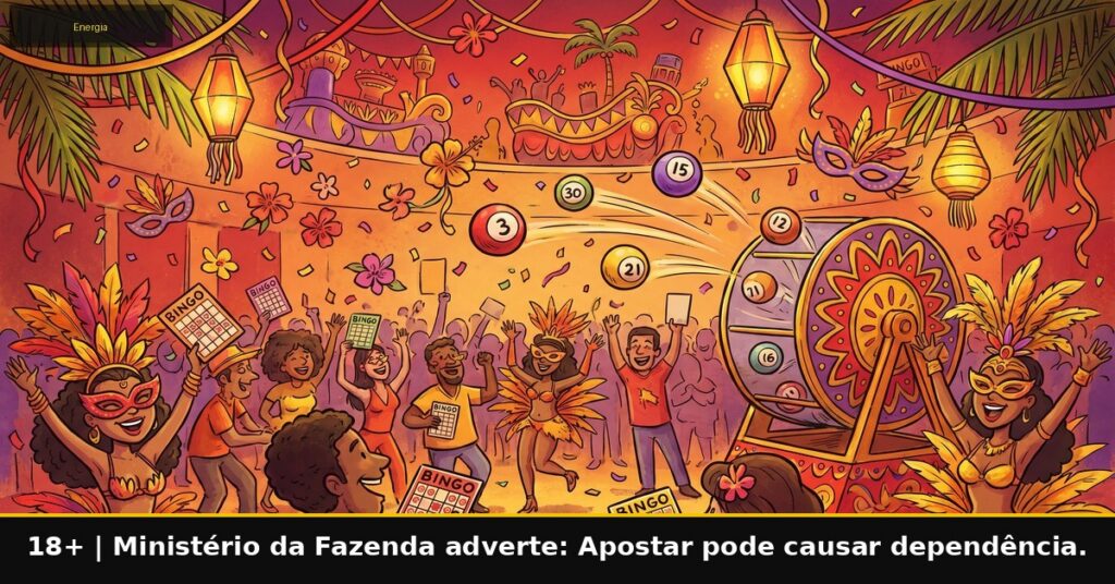 Imagem temática da Energia Bet. 18+. Ministério da Fazenda adverte: Apostar pode causar dependência.