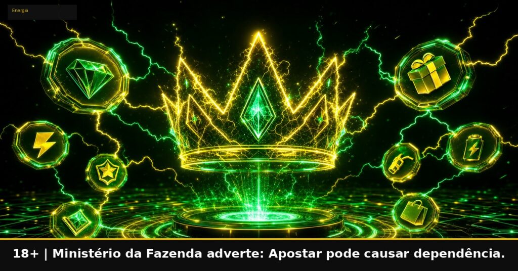 Imagem temática da Energia Bet. 18+. Ministério da Fazenda adverte: Apostar pode causar dependência.