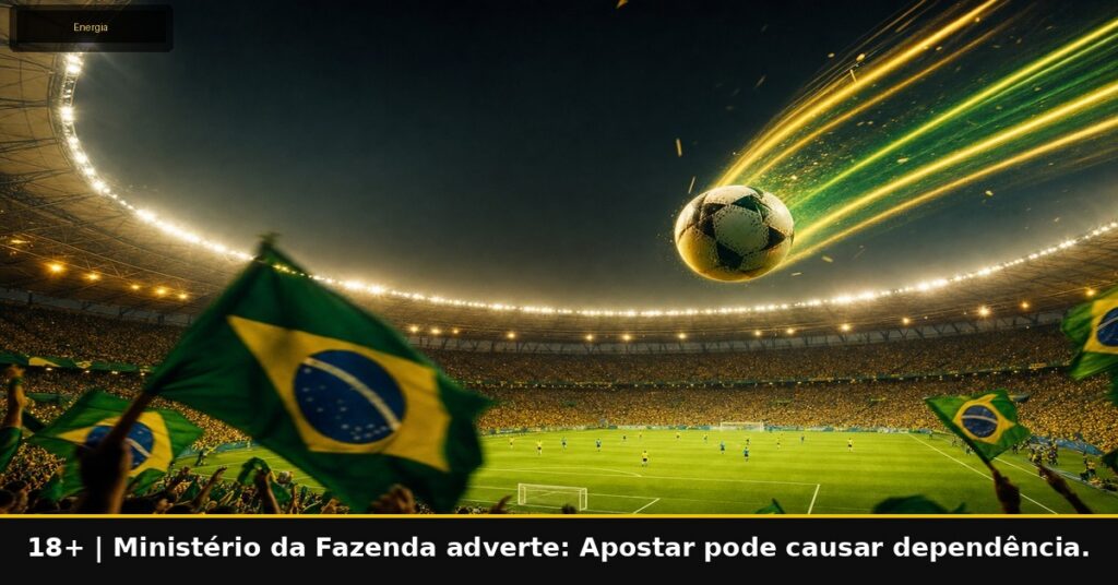 Imagem temática da Energia Bet. 18+. Ministério da Fazenda adverte: Apostar pode causar dependência.