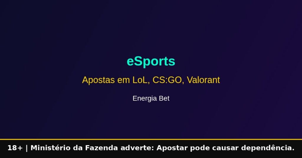 Imagem temática da Energia Bet. 18+. Ministério da Fazenda adverte: Apostar pode causar dependência.