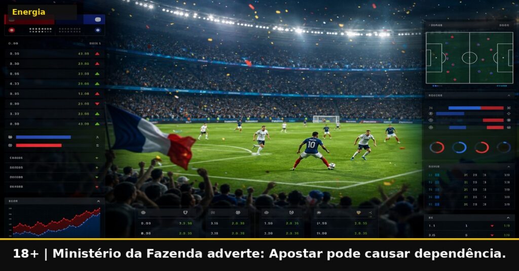 Imagem temática da Energia Bet. 18+. Ministério da Fazenda adverte: Apostar pode causar dependência.