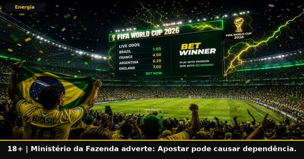 Imagem temática da Energia Bet. 18+. Ministério da Fazenda adverte: Apostar pode causar dependência.
