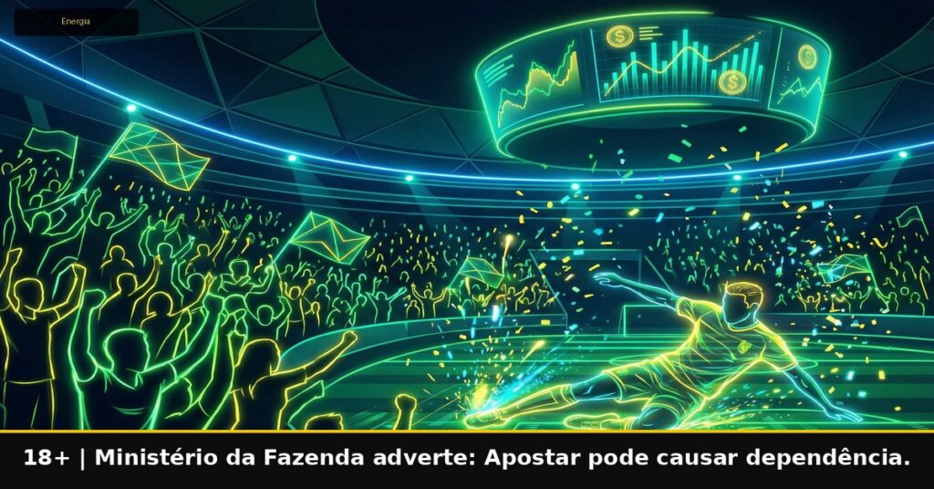 Imagem temática da Energia Bet. 18+. Ministério da Fazenda adverte: Apostar pode causar dependência.