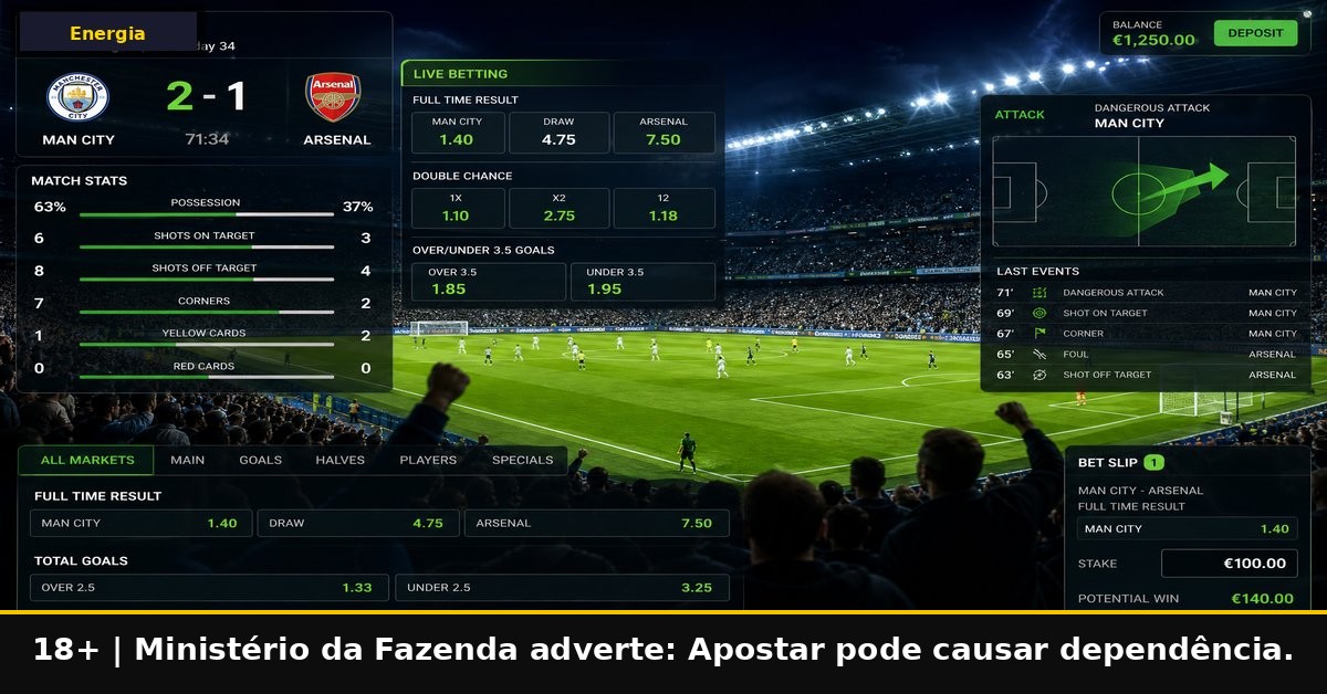 Como funcionam as apostas ao vivo em futebol na Energia Bet