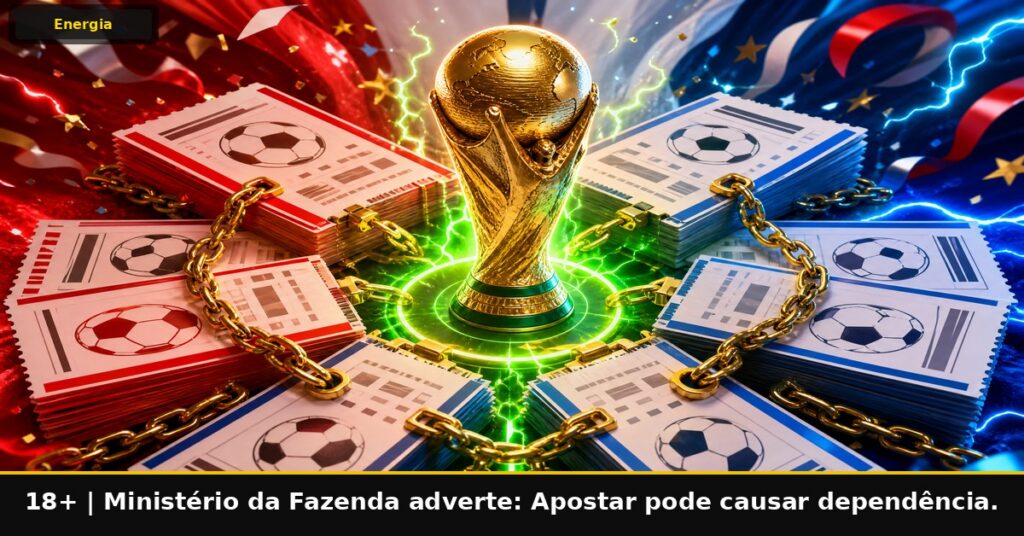 Imagem temática da Energia Bet. 18+. Ministério da Fazenda adverte: Apostar pode causar dependência.