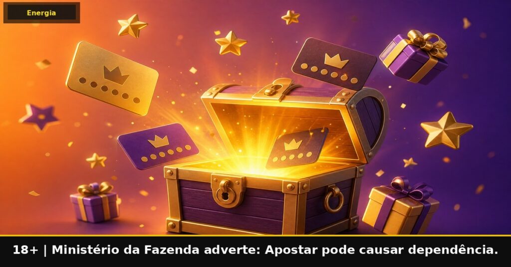 Imagem temática da Energia Bet. 18+. Ministério da Fazenda adverte: Apostar pode causar dependência.
