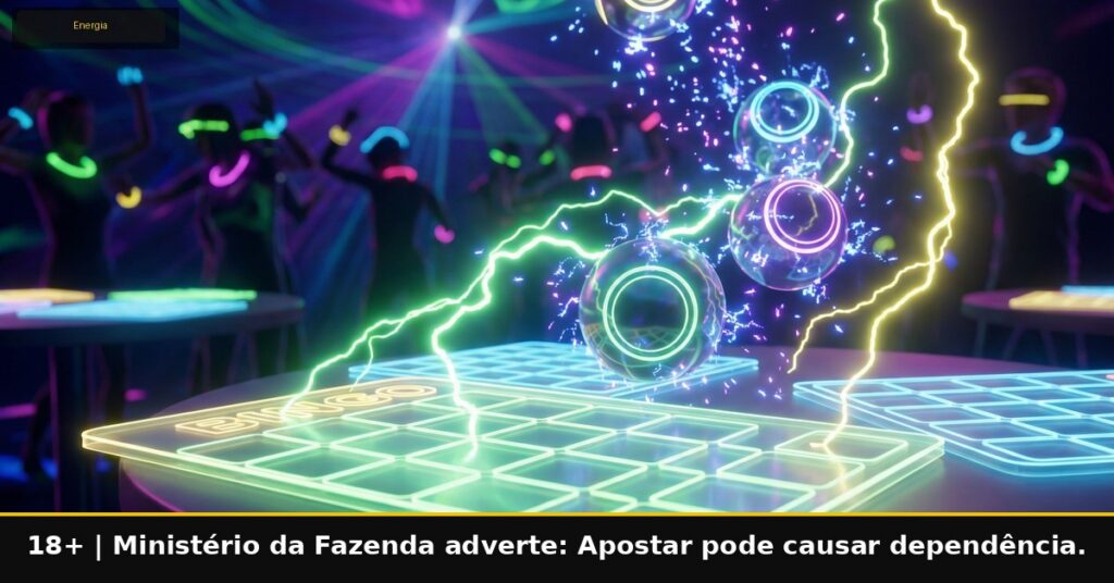Imagem temática da Energia Bet. 18+. Ministério da Fazenda adverte: Apostar pode causar dependência.